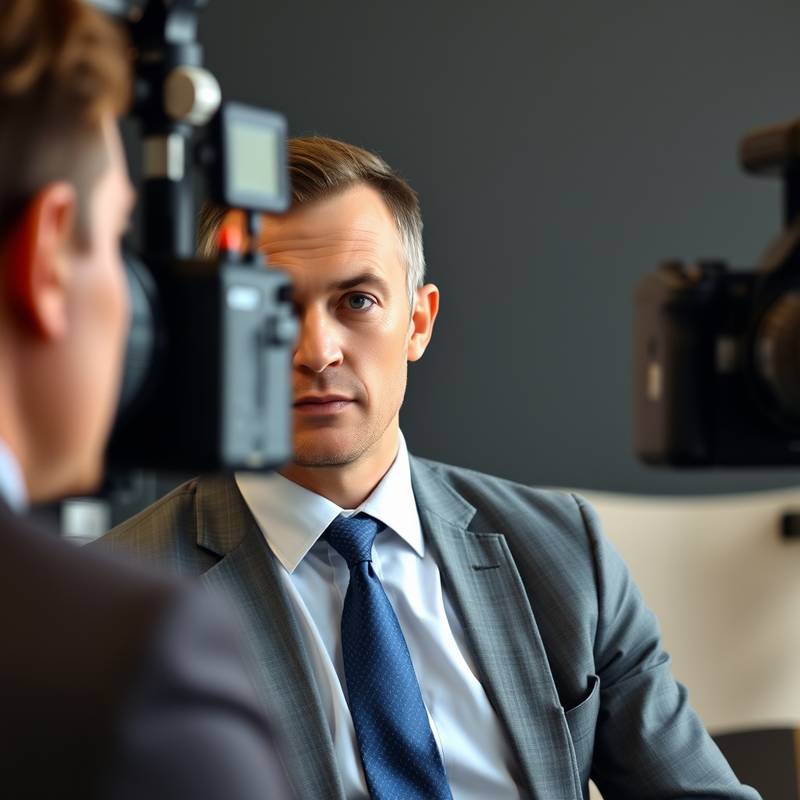 Afbeelding van een professional in een interview situatie.